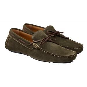 Crockett & Jones Napoli Earth Green Suede Driving Loafers Mens' Size 9